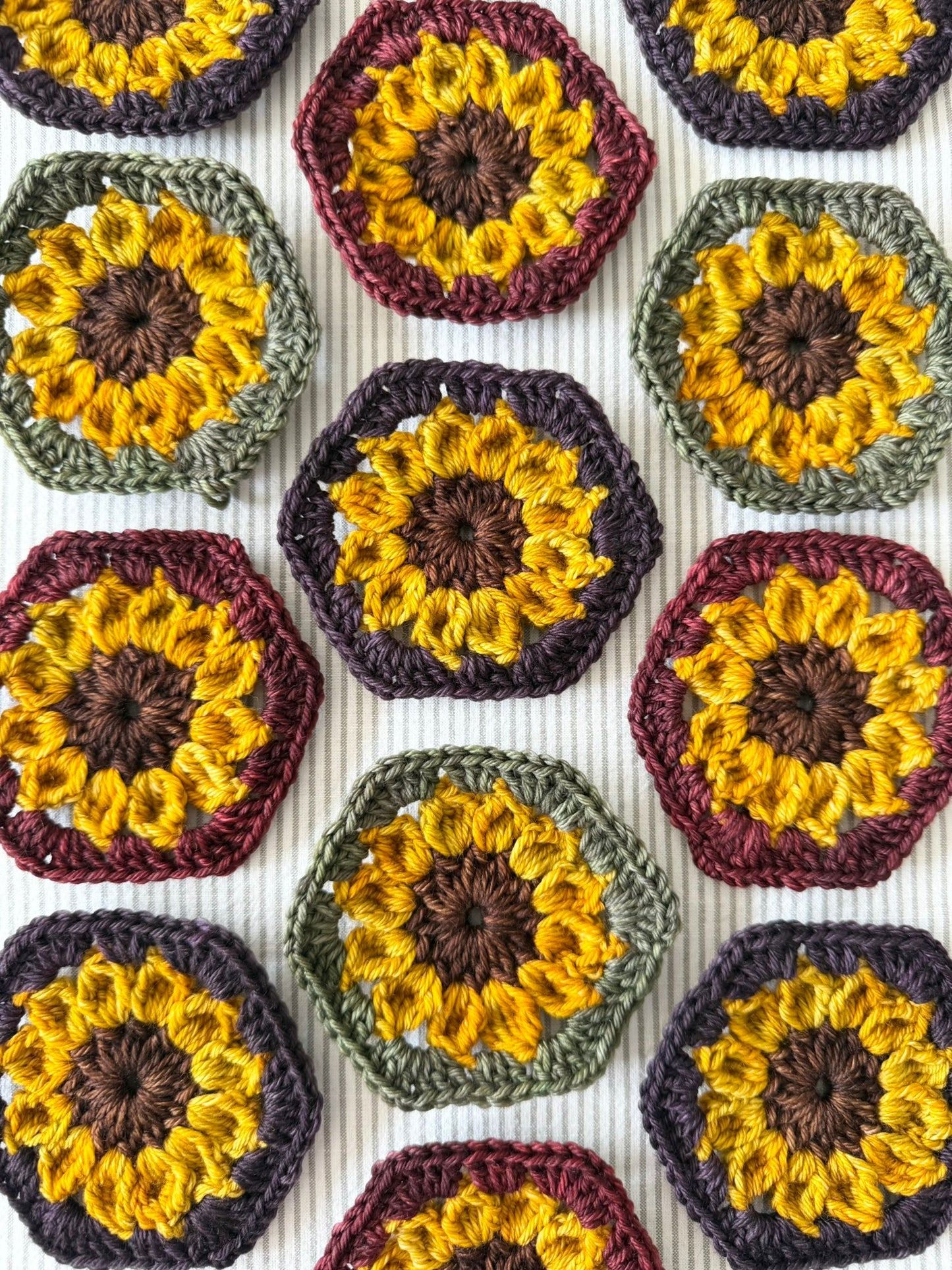 Autumn Sunflower Hexie Blanket Kit - Spices Collection (YARN ONLY) - Crochet