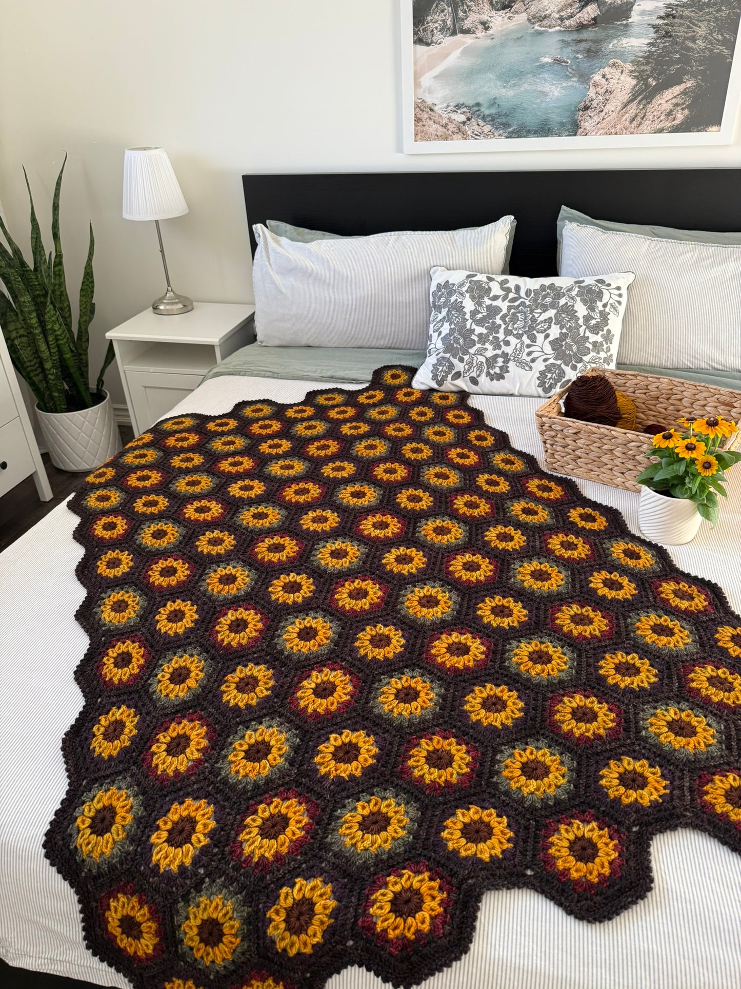 Autumn Sunflower Hexie Blanket Kit - Spices Collection (YARN ONLY) - Crochet