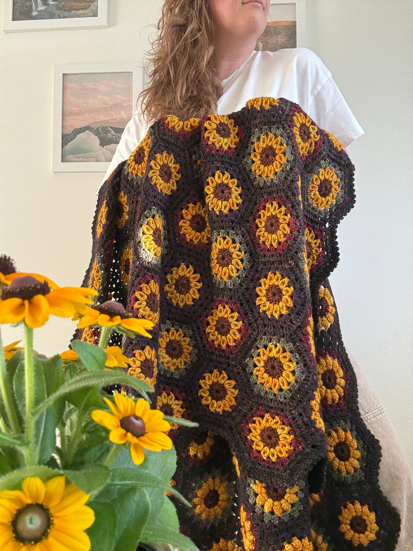 Autumn Sunflower Hexie Blanket Kit - Spices Collection (YARN ONLY) - Crochet
