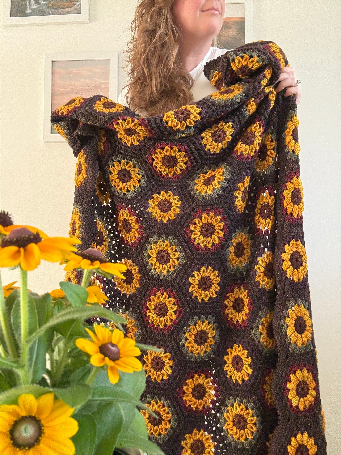 Autumn Sunflower Hexie Blanket Kit - Spices Collection (YARN ONLY) - Crochet