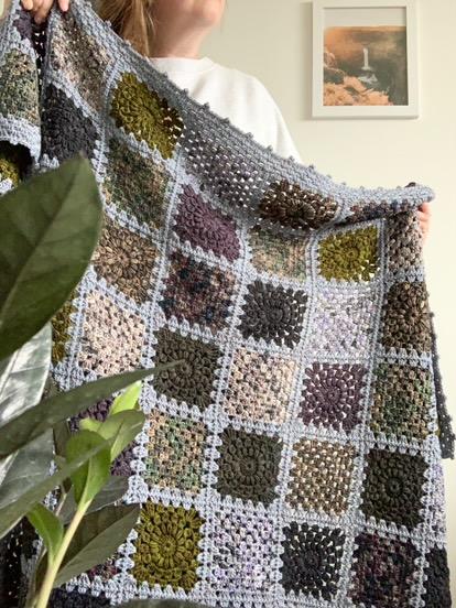 Ebony Granny Square Blanket (Yarn Only) - Crochet