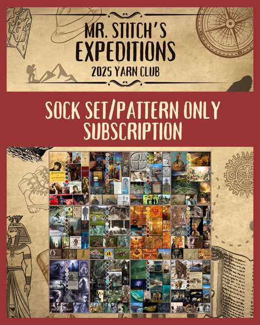 Mr. Stitch's Expedition - SOCK YARN / PATTERN SUBSCRIPTION (6 MONTHS ONLY)