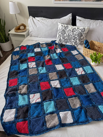 Batter up Baseball Blanket (Crochet) - (YARN ONLY)
