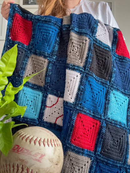 Batter up Baseball Blanket (Crochet) - (YARN ONLY)