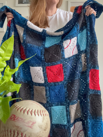 Batter up Baseball Blanket (Crochet) - (YARN ONLY)