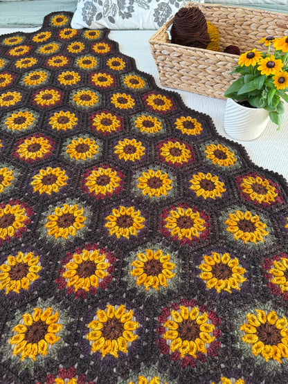 Autumn Sunflower Hexie Blanket Kit - Spices Collection (YARN ONLY) - Crochet