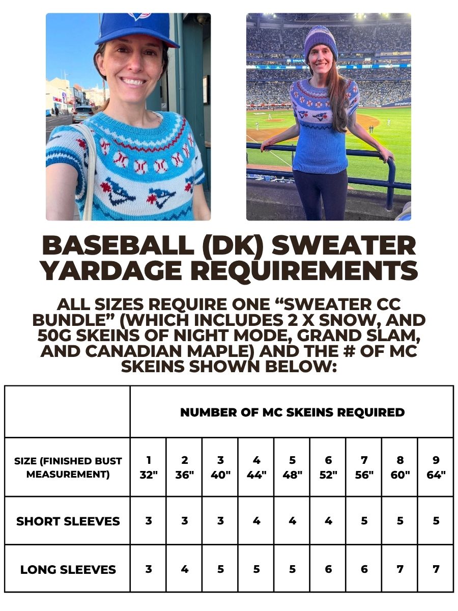 Baseball Sweater Kit (YARN ONLY)