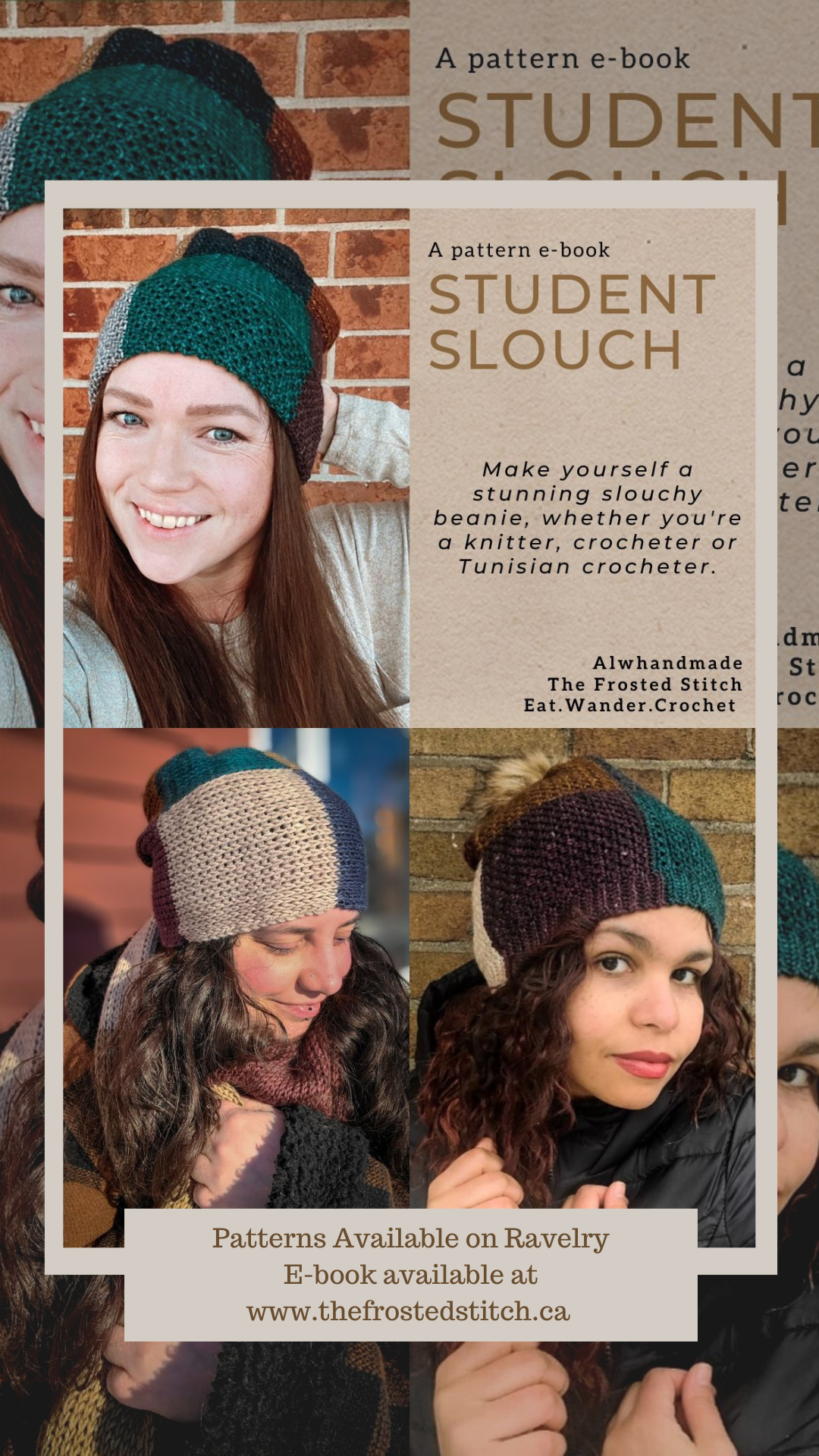 Student Slouch Pattern E-Book (Knit, Crochet and Tunisian)