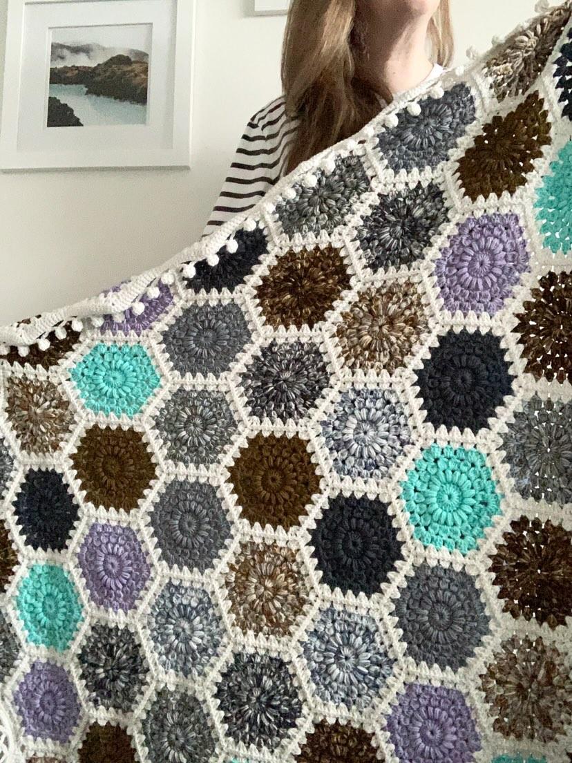 Hygge Burst Hexi Blanket KIT (Yarn Only) - Crochet